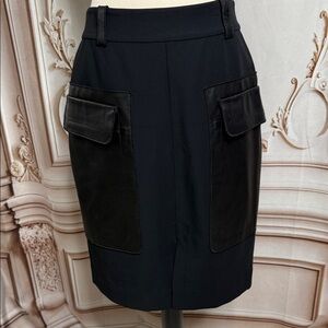 10 Crosby Derek Lam Black Pencil Skirt with Pockets